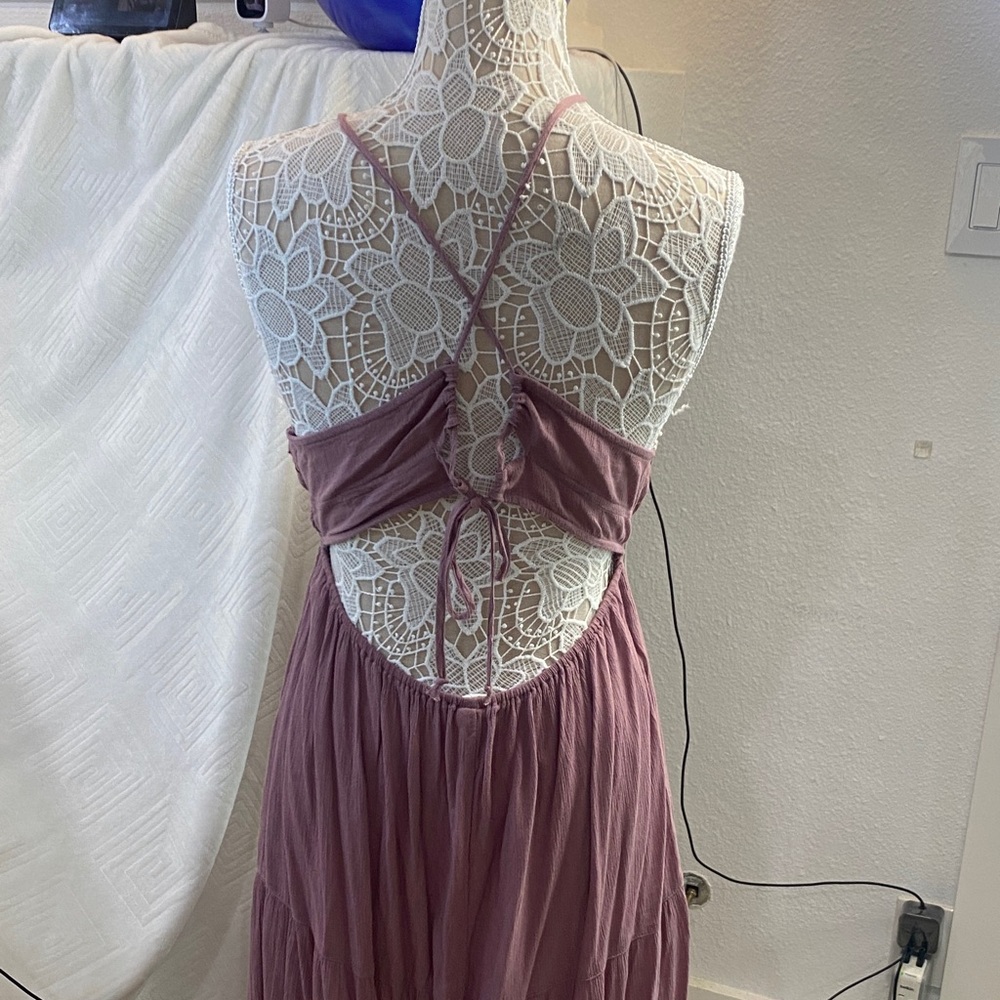 Wild Pearl Dusty Rose Halter Midi Dress - Picture 3 of 16